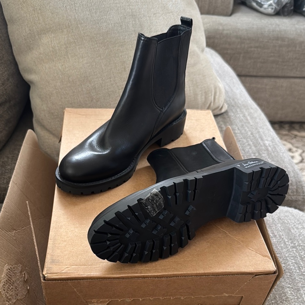 Sam Edelman Black Waterproof Ankle Boots